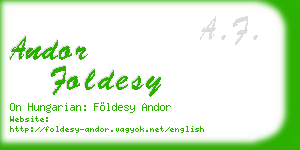andor foldesy business card
